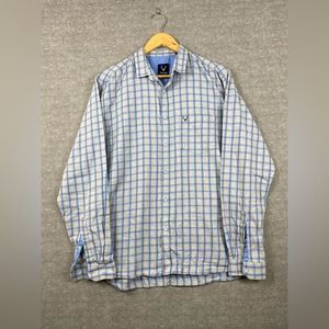 Allen Solly Mens Multicolored Window Pane Plaid Sport Fit  LS Button Down  42XXL